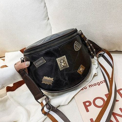 Vintage Crossbody Bag Soft Leather Shoulder Bag Messenger Purse Casual Bucket