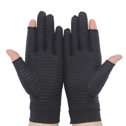 2 Pairs Copper Compression Arthritis Gloves Carpal Tunnel Joint Pain Relief