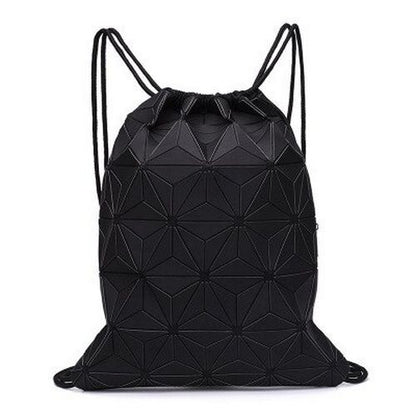 Drawstring Backpack Holographic Luminous Geometric Backpack School Bag 30*3*37CM