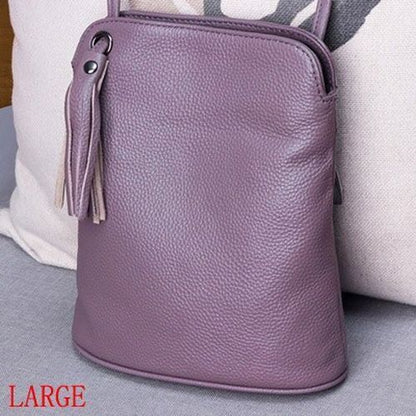 Genuine Leather Tassel Crossbody Bag Small Shoulder Purse Money Messenger Bags