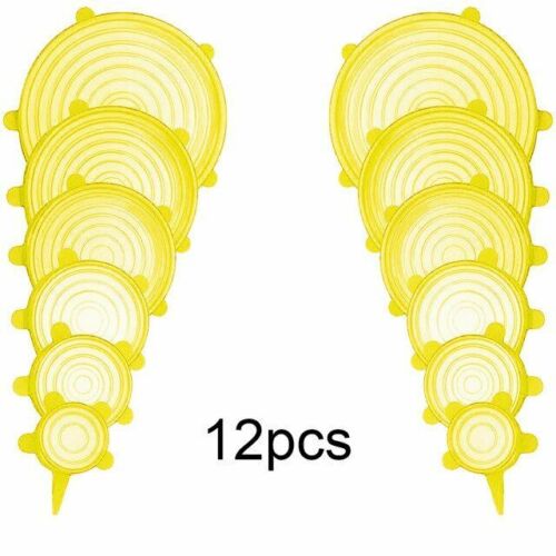 Food Silicone Cover 6PCS/12PCS Universal Lids Cookware Bowl Pot Reusable Stretch