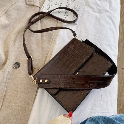 Black Crossbody Bag Women Small Handbag Leather Hand Bag 21*25*9 CM Strap 28 CM