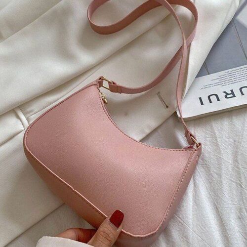 Fashion Handbags Retro Leather Temperament Shoulder Underarm Bag Baguette Shape