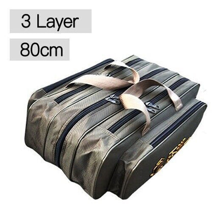 Portable 2/3 Layer Men's Fishing Bag Fish Rod Oxford Fishing Pole Tools Outdoor