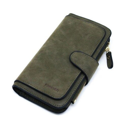 Synthetic Leather Wallet Zipper Long Card Holder Coin Purse Bag 19*10*2.5cm Pink