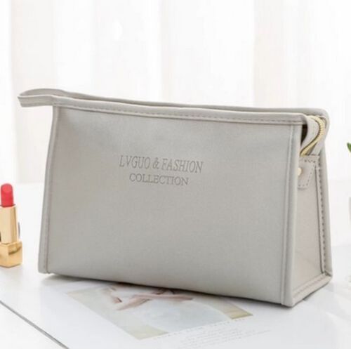 Large Cosmetic Bag Synthetic Leather Waterproof Zipper Makeup Traveling Case 1PC