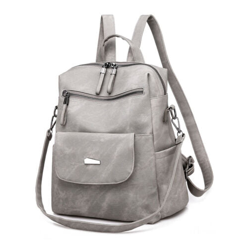 Women's PU Leather Backpack Travel Anti-theft Shoulder Bag Purse Satchel Handbag