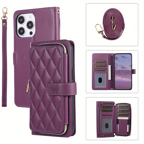 PU Leather Plaid Purses Flip Wallet Case for iphone 11 12 13 14 15 16 Pro Max