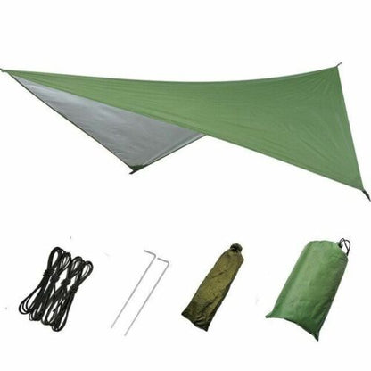 3*3M Hammock Waterproof Rain Fly Tent Portable Sun Shelter UV Protection 750 g