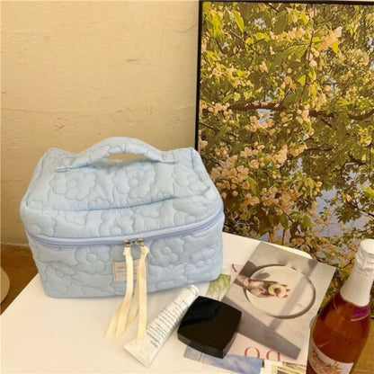 Flower Cloth Makeup Bag Cosmetic Organizer Storage Handbag Box Shape Toiletry