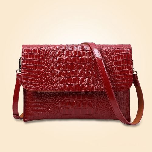 Women Envelope Evening Clutch Bags Crocodile Pattern Female Genuine Leather Bag