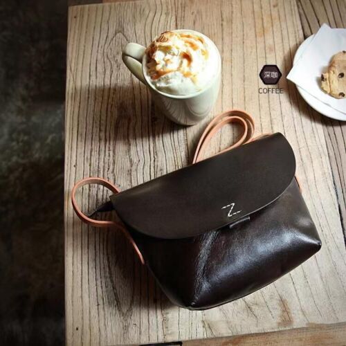 Small Bag Genuine Leather Handmade Retro Messenger Bag Acrylic Shell Shape Green
