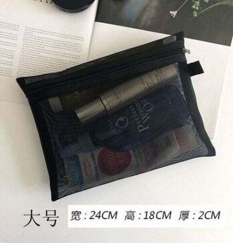 Mesh Cosmetic Bag Women S/M/L Set Makeup Bag Traveling Organizer Cosmetics Pouch