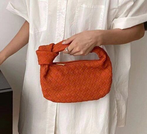 Handmade Woven Bag Synthetic Leather Shoulder Bag Handbag 26*3*16 CM Polyester