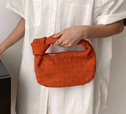 Handmade Woven Bag Synthetic Leather Shoulder Bag Handbag 26*3*16 CM Polyester