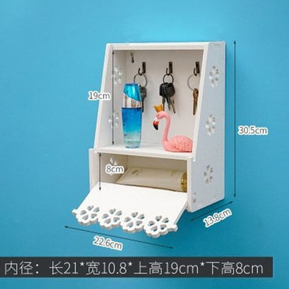 Key Holder Wood Box Organizer Mini Cabinet Frame Hanging Living Room Decorations