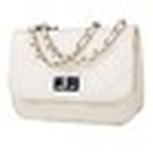Leather Handbag Shoulder Cross Body Bag Satchel Purse Solid Chains Hasp Flap