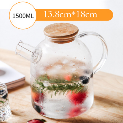 Clear Glass Teapot with Stainless Steel Infuser Leaf Tea Pot Tool Kettle Set