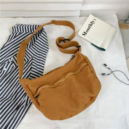 Washed Fabric Shoulder Bag Large Capacity Tote Bag Fashion Crossbody Bags Men