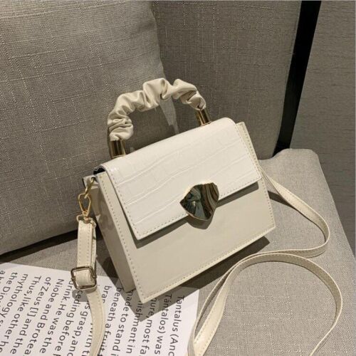 Small Handbag Synthetic Leather Shoulder Bag Crossbody Flap Bag 19*15*7CM Purple