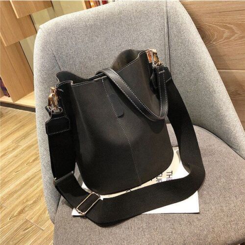 Messenger Bag Women Bucket Shoulder Bag Large Vintage Matte Leather Handbag 1 PC