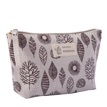 Travel Makeup Toiletry Case Organizer Plant Print Cosmetic Bag Pencil Case Pouch