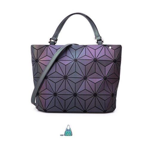Luminous Big Bag Holographic Reflective Geometric Shoulder Bags Handbags Zipper