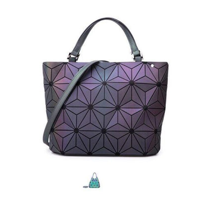 Luminous Big Bag Holographic Reflective Geometric Shoulder Bags Handbags Zipper