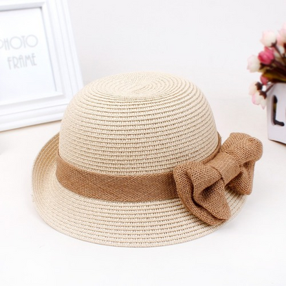 New Fashion Straw Sun Hat Summer Sun Cap with Bow Foldable Female Outside Hat