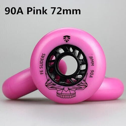 8 Pcs Skating Wheels 90A Sliders Inline Skates Slide Pink Red Blue Green 72/76mm