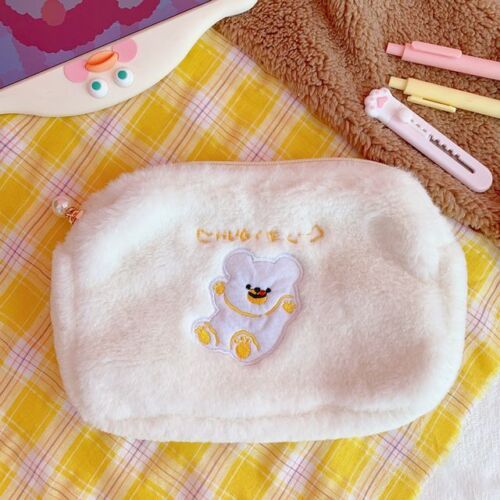 Plush Cosmetic Bag Student Large Storage Bag Travel Makeup Pouch Holder 16*24 CM