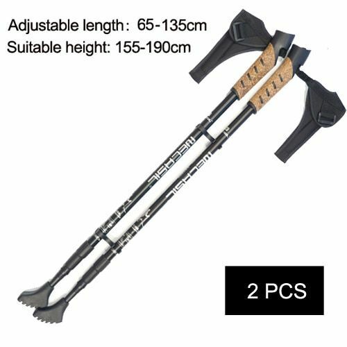 2Pcs Hiking Walking Sticks Trekking Poles Nordic Walking Aluminum Camping Hiking
