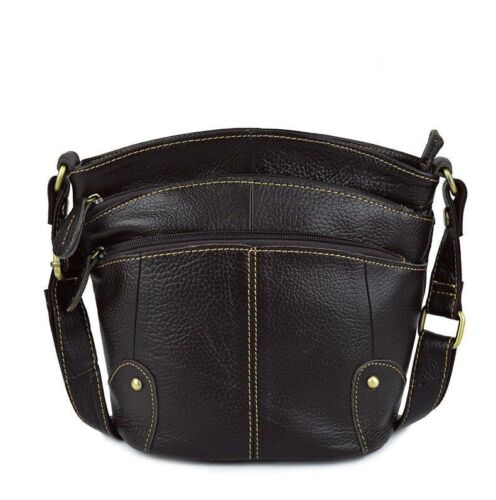 Cowhide Women Crossbody Bag Leather Small Messenger Bag Shoulder Polyester Pouch