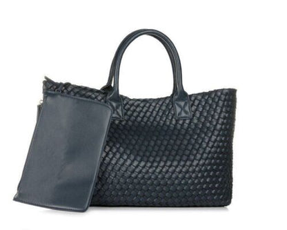 Candy Color Woven Tote Bag Fashion One Shoulder Bag Large Handbag Shopping Bags