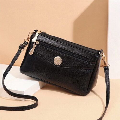 Handbag High Quality Leather Small Messenger Bag Solid Color Shoulder Crossbody