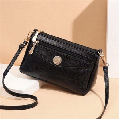 Handbag High Quality Leather Small Messenger Bag Solid Color Shoulder Crossbody