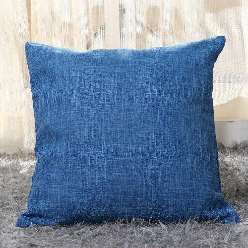 Pillows Cover Sofa Waist Cushion Solid Linen Throw Pillowcase Office Home Decor