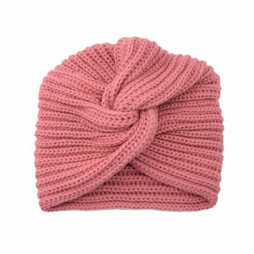 Turban Hats Women Knitted Cashmere Cross Wrap Head Hat Wool Knitting Bonnet Cap