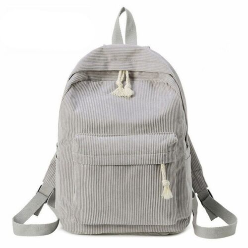 Soft Fabric Backpack Corduroy School Striped Traveling Velvet Bags 40*28*12 CM
