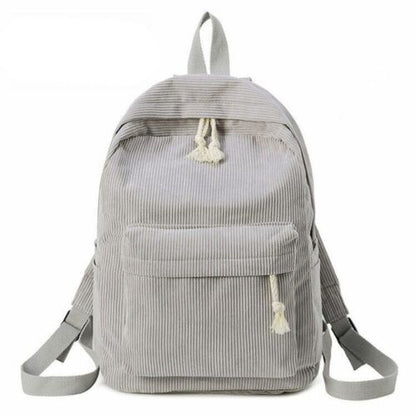 Soft Fabric Backpack Corduroy School Striped Traveling Velvet Bags 40*28*12 CM