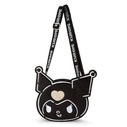 Kuromi Black Embroidered Messenger Bag Shoulder Bag Pu Leather Clutch Coin Purse