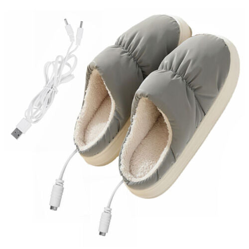 USB Heated Slippers Electric Heating Cotton Slippers Foot Warmer Winter Gifts