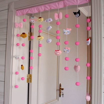 Sanrio Hello Kitty Cute Kawaii Door Curtain Plush Dolls Bedroom wall Decoration
