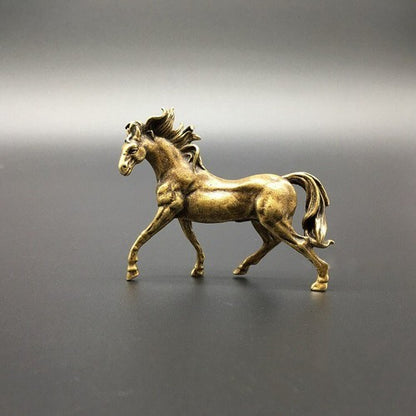 Solid Brass Horse Statue Ornament Collection Miniature Collectible Gift Decor