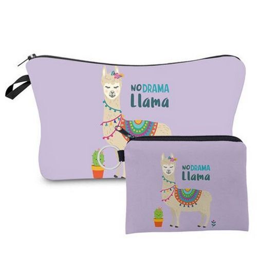 2 PCS Makeup Bag Animal Pattern Cosmetic Bag Set Women Combination Organizer Bag