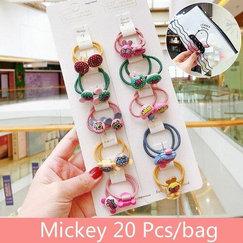 Hair Bands 10/20 Pcs/Bag Shiny Flowers Baby Scrunchies Rubber Kids Accessories
