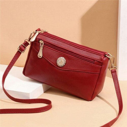 Handbag High Quality Leather Small Messenger Bag Solid Color Shoulder Crossbody