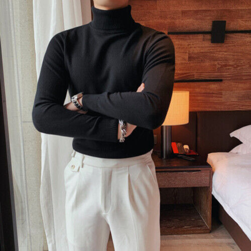 Men Winter Sweater Pullover Knitwear Turtleneck Men Knitwear Shirt