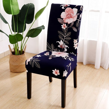1/4/6pcs Stretch Spandex Dining Room Printed Chair Covers Slipcovers Home Decor