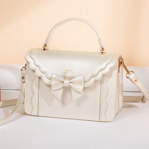 Cute Bow Shoulder Bag Handbag Synthetic Leather Crossbody Clutch Polyester Lace